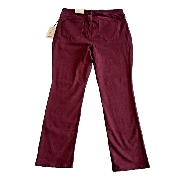 NYDJ Marilyn Straight Plum Purple Jeans Women's Sz 18W High Rise Lift Tuck NWT - Picture 2 of 14